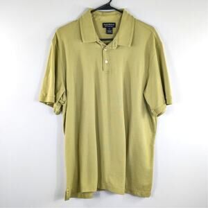 Daniel Bishop XL Pima Cotton Polo Shirt Green Short Sleeve Made Peru Minimalist